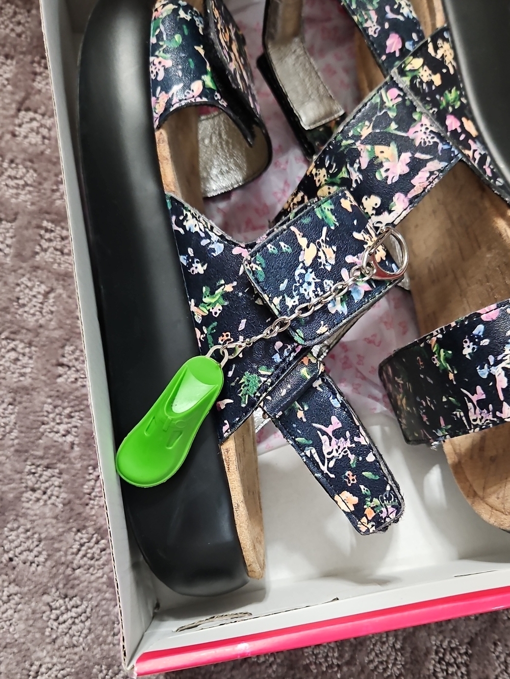 Alegria Navy Floral Slingback Sandals - Picture 6 of 6
